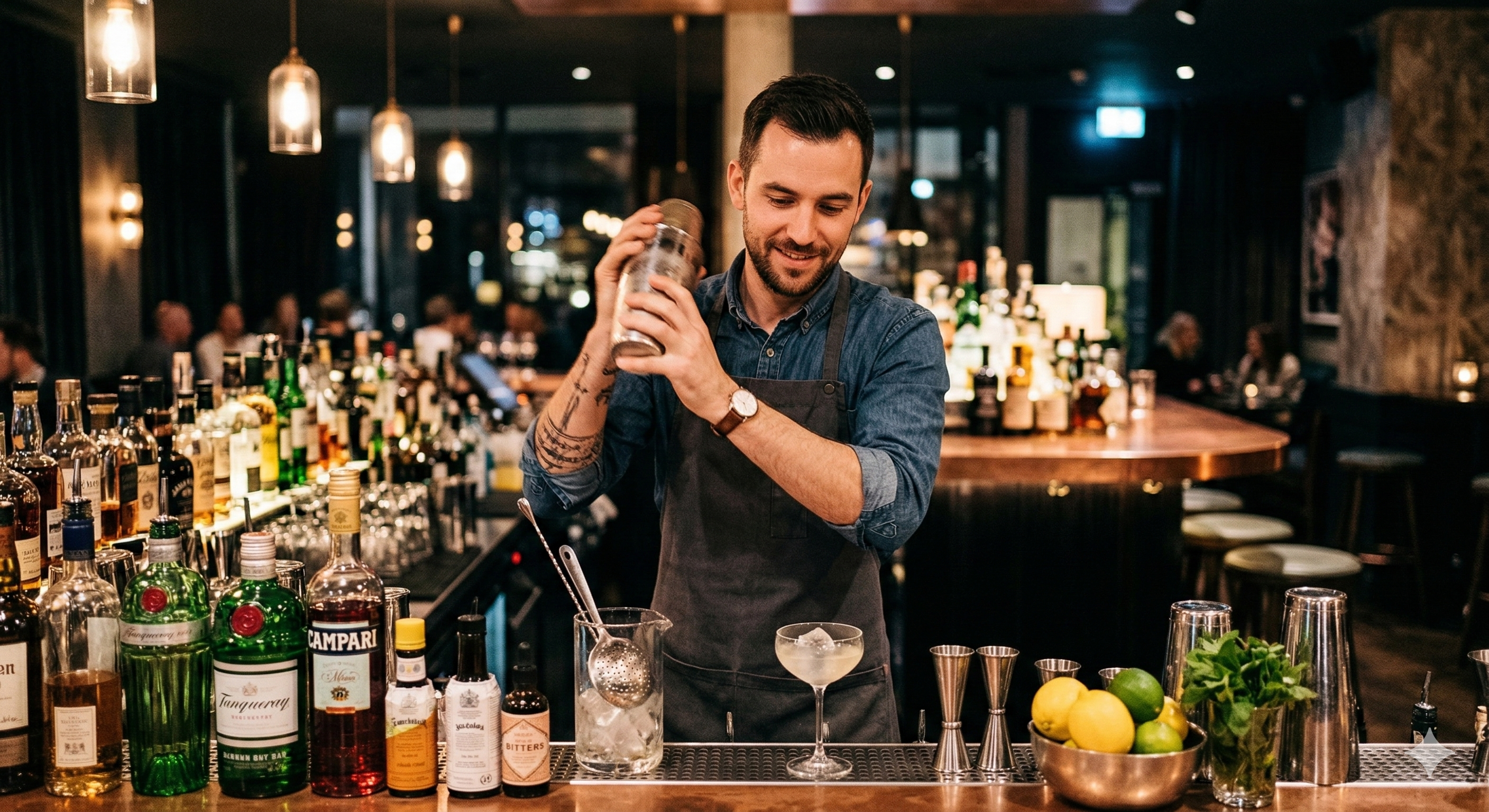 Hubert, bartender professionnel et fondateur de CocktailHubert, en train de préparer un cocktail