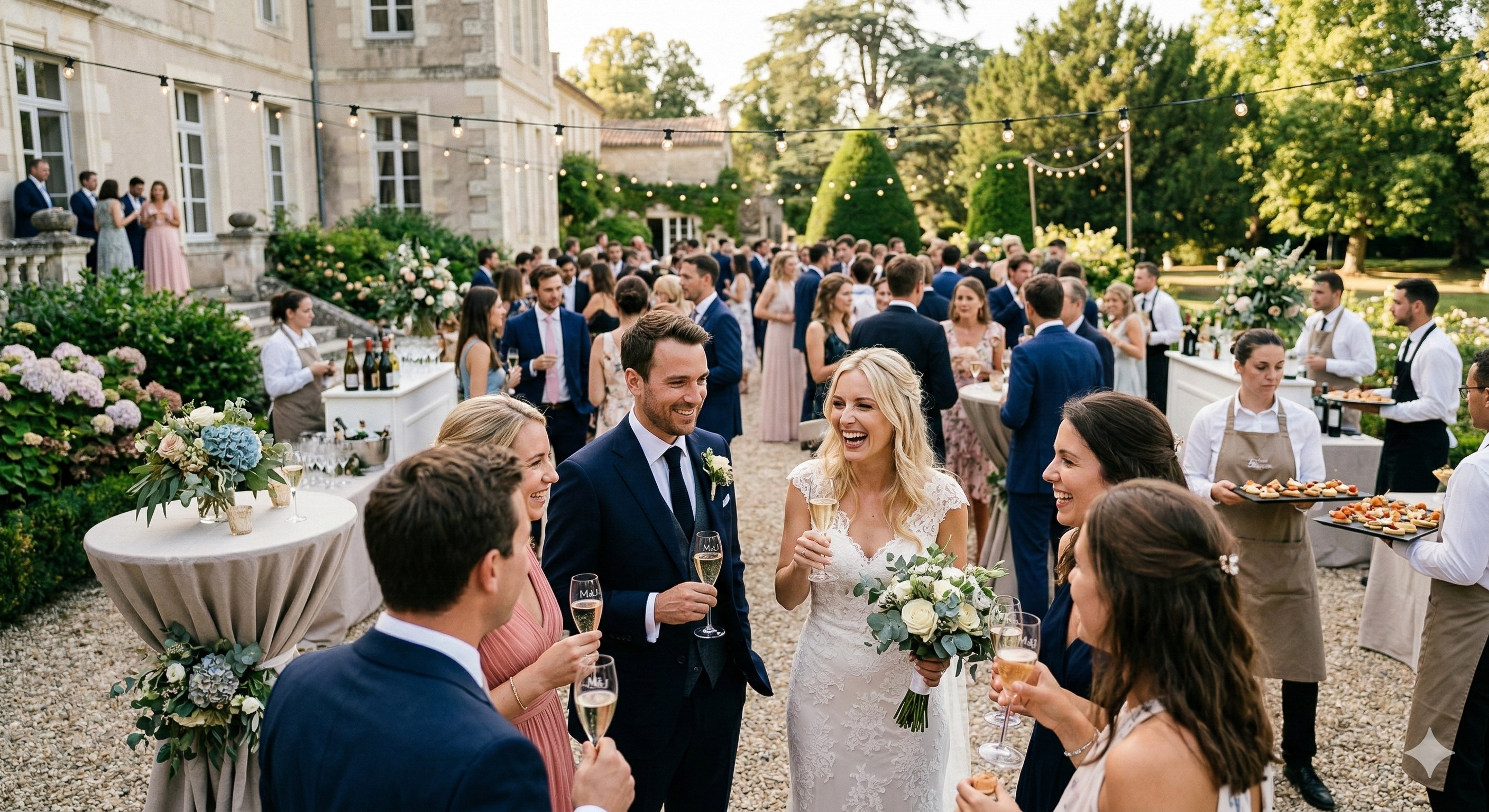Bar à cocktails CocktailHubert lors d'un mariage élégant en Île-de-France